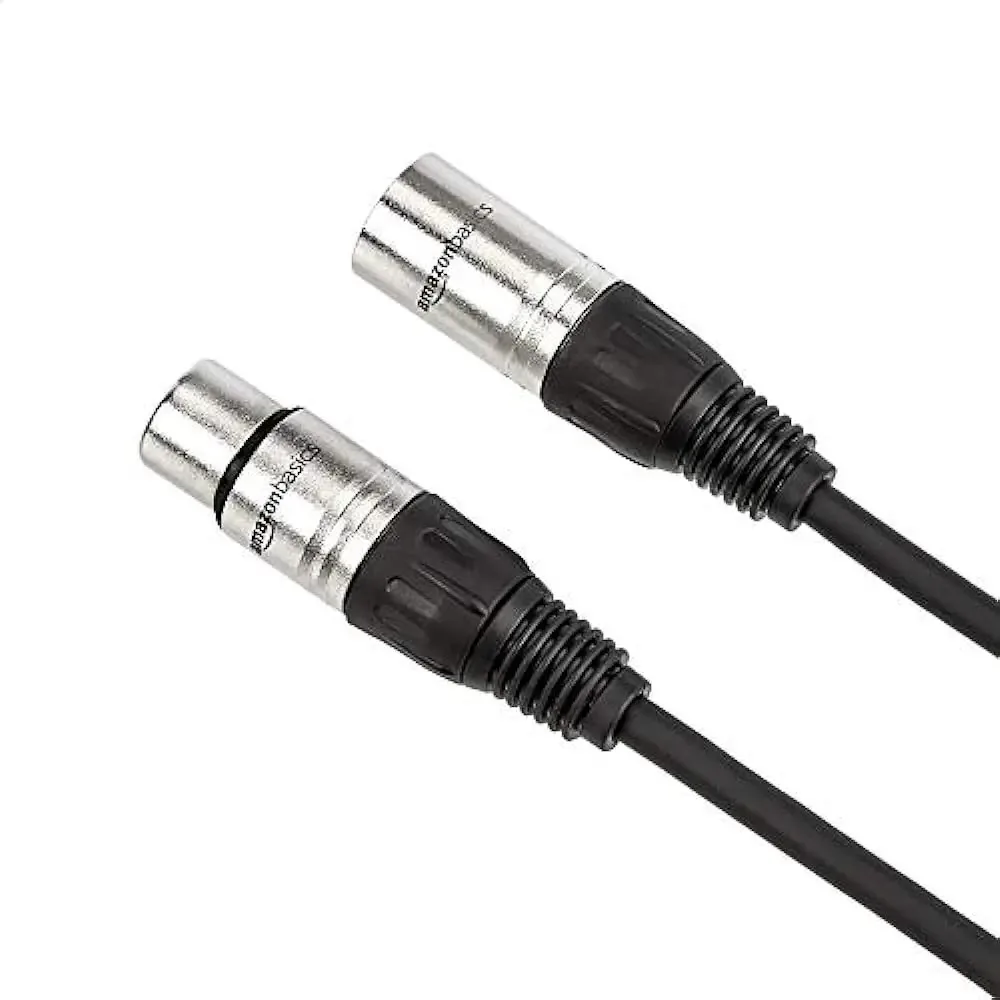 Cabo de microfone XLR — Amazon Basics — 3 pés, pacote com 2