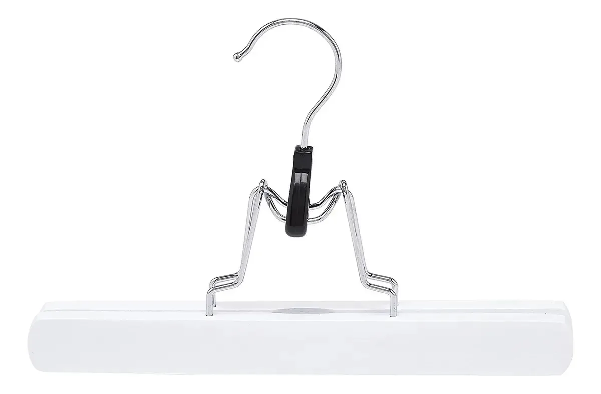 Cabides para calças de madeira branca Amazon Basics, pacote