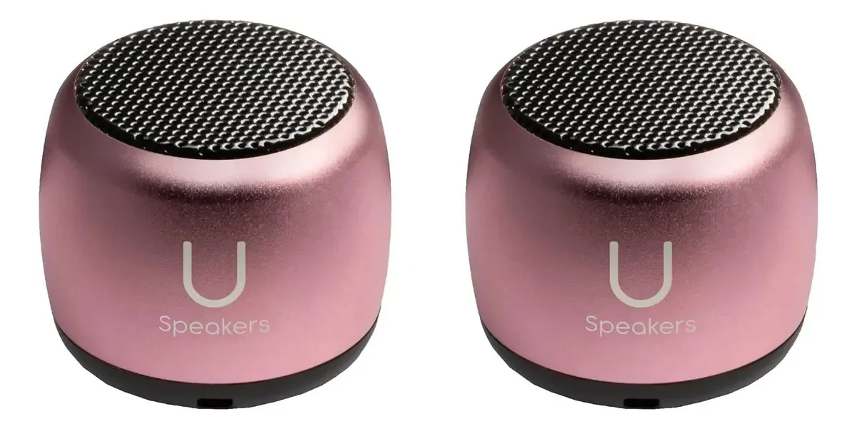 Alto-falantes Fashionit U - 2 alto-falantes Micro Bluetooth cor rosa