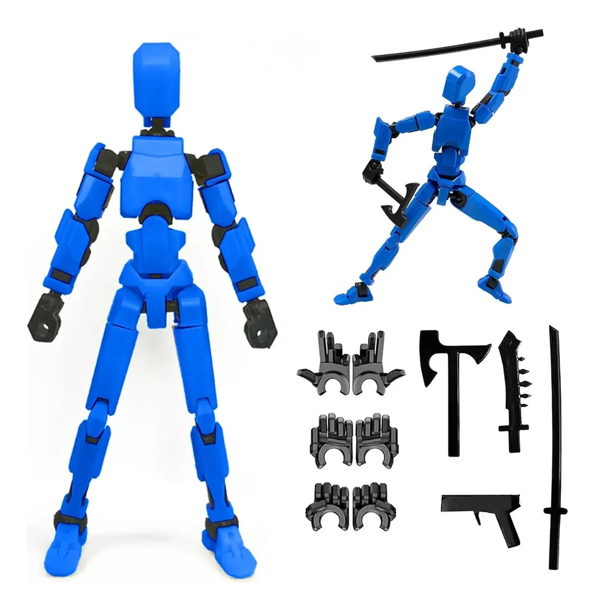 Figuras de ação articuladas 3D impressas com acessórios