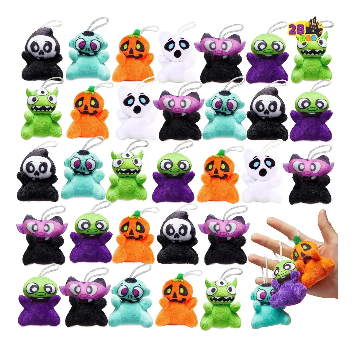 14 mini bonecos de pelúcia 3D macios e adoráveis