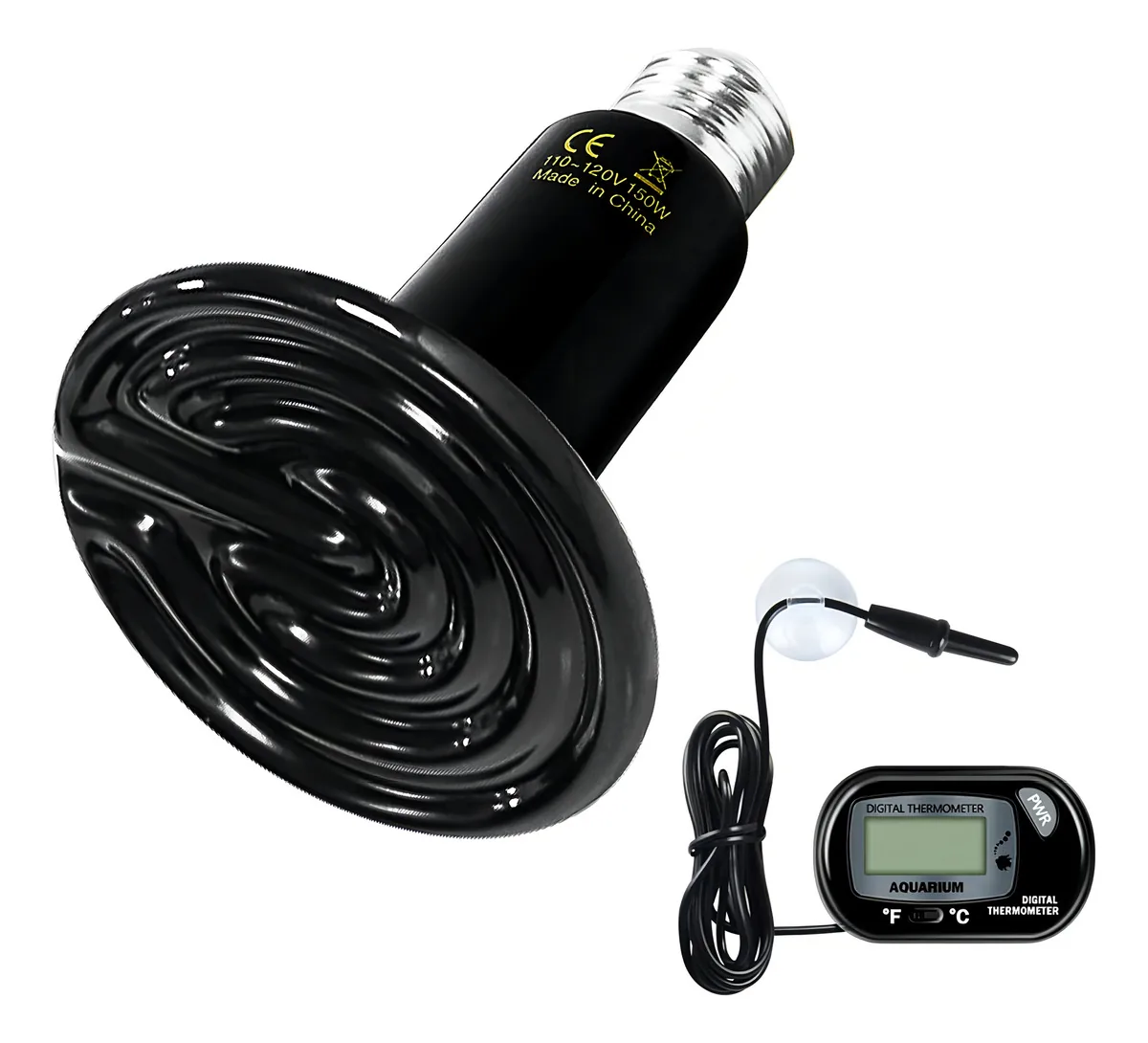 Lâmpada térmica de cerâmica simples Deluxe de 150W para Rept