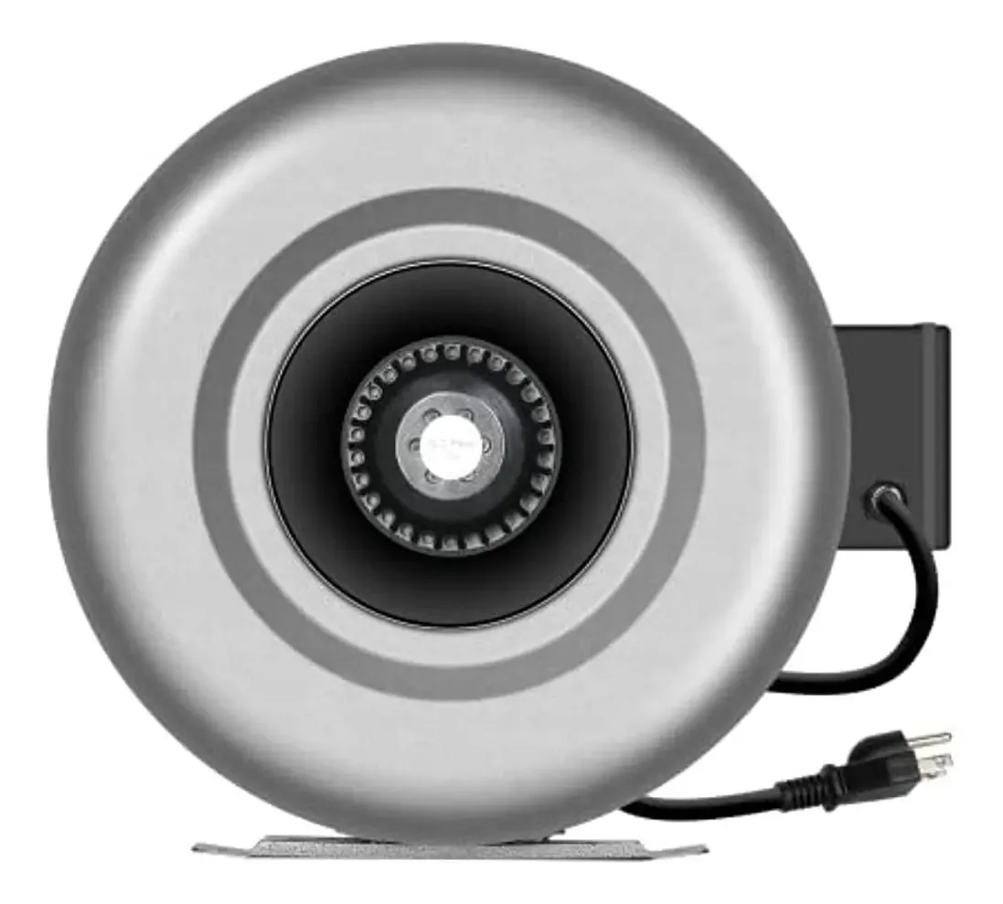 Ipower Ventilador De Duto Em Linha 442 Cfm De 6 Polegadas, Ventilação De Circulação De Ar HVAC Para Estufas, Ventilação Hidropônica, Porões E Cozinhas, 6, Prateado, 15.24 Cm