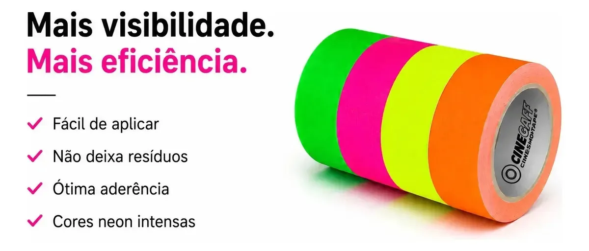 Kit De Fitas Spike Tape Fluorescente 2,5cm X 5m