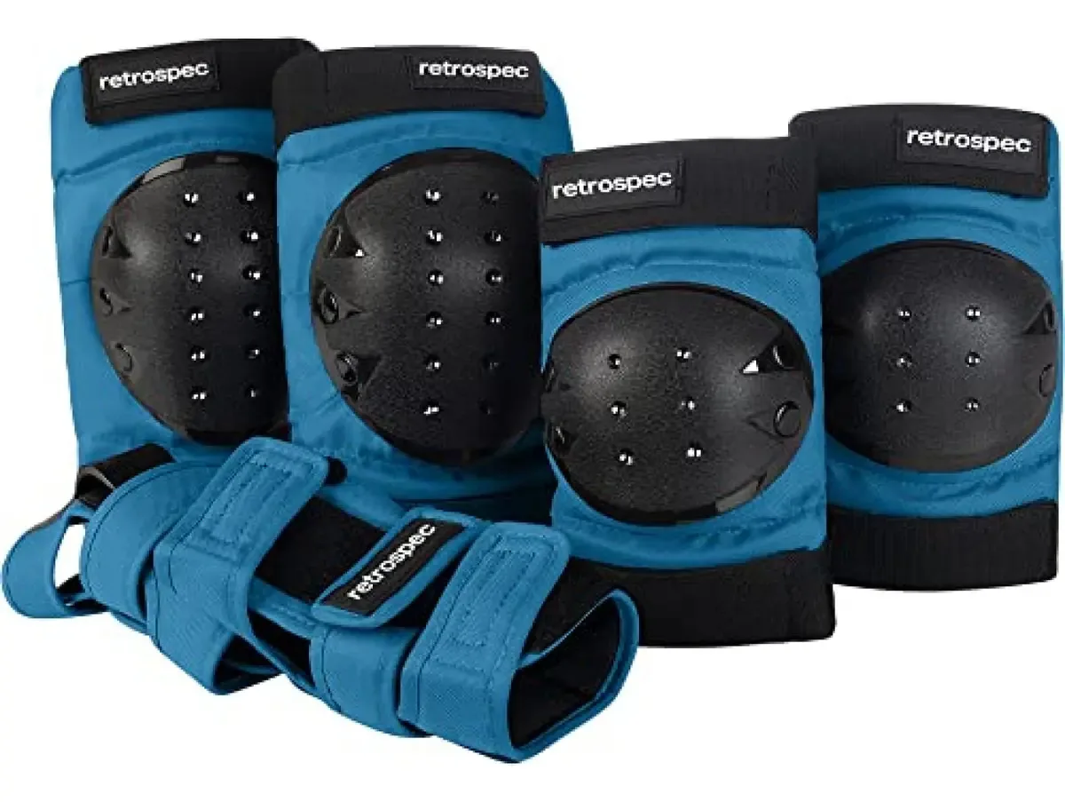 Joelheiras, Cotoveleiras e Munhequeiras Retrospec para Homens, Mulheres e Crianças, Equipamento de Proteção para Skate, Patinação, Longboard, BMX e Patinete, Conjunto de Almofadas Multiesporte