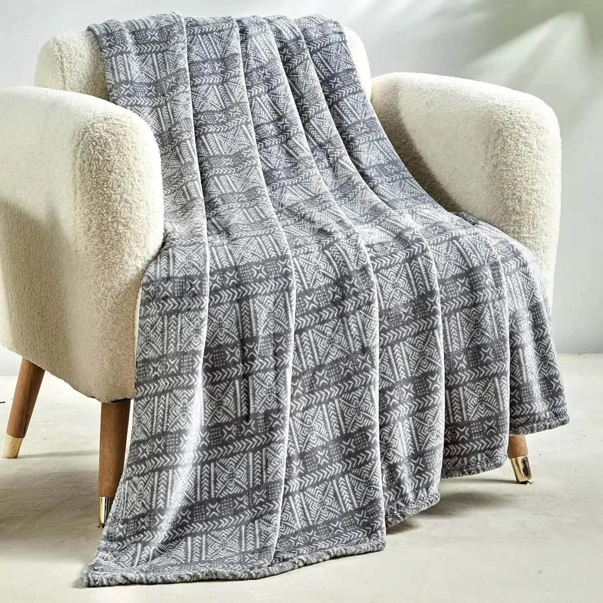 Cobertor estampado leve, confortável e elegante