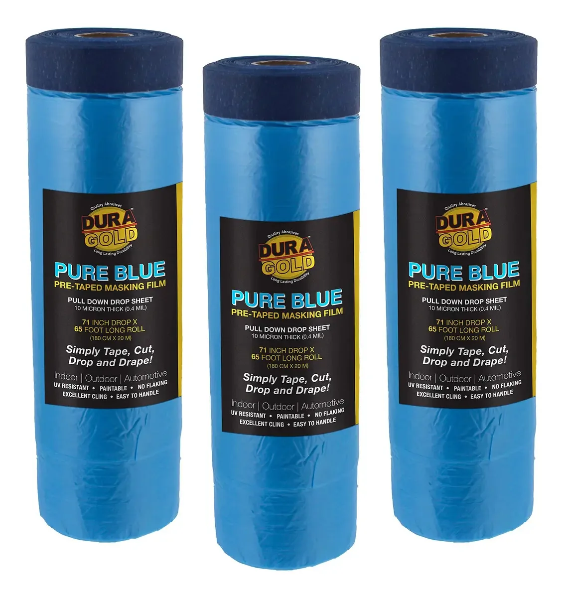 Película Adesiva Pré-gravada Azul Puro Pacote de 3 Rolos