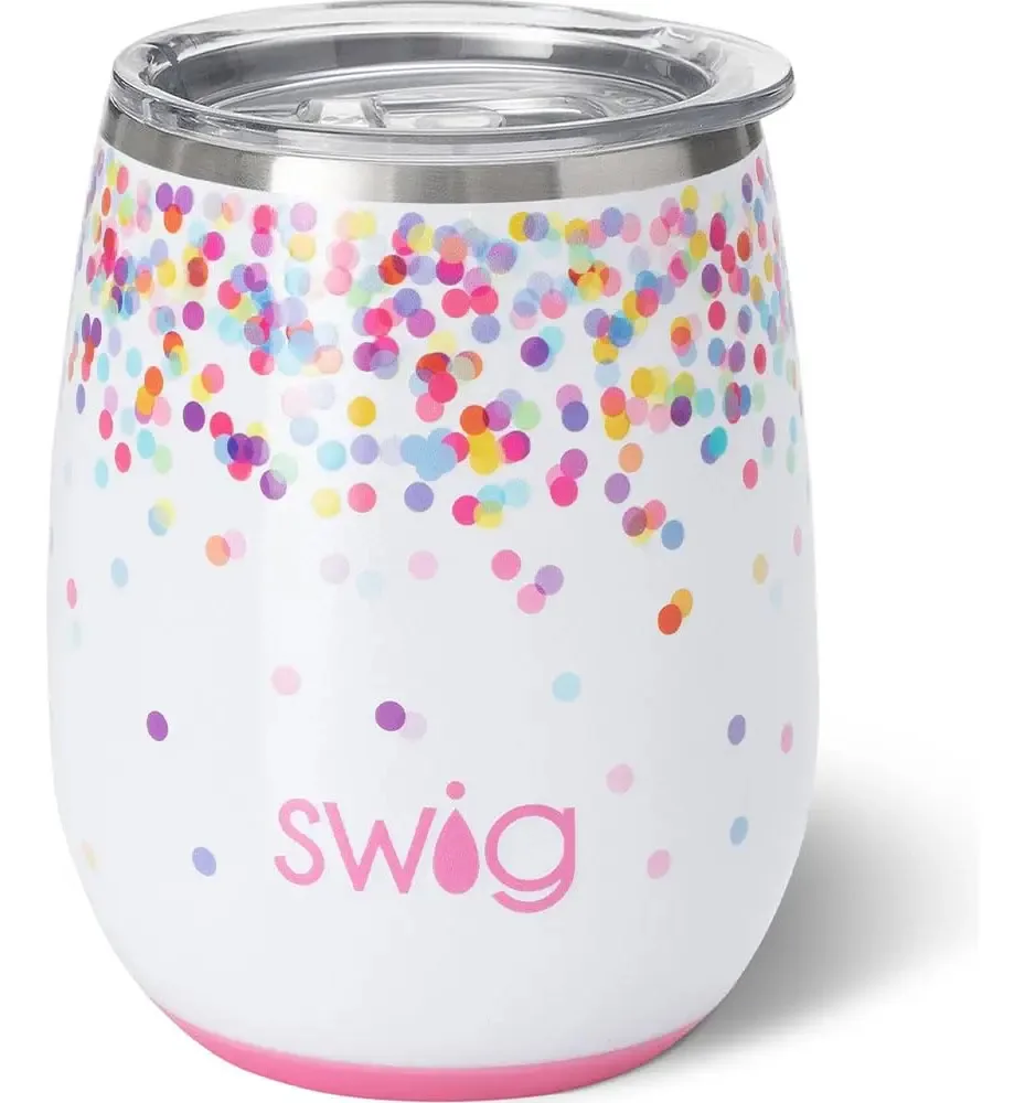 Copo de vinho Swig de 14 onças, copo de vinho isolado com tampa