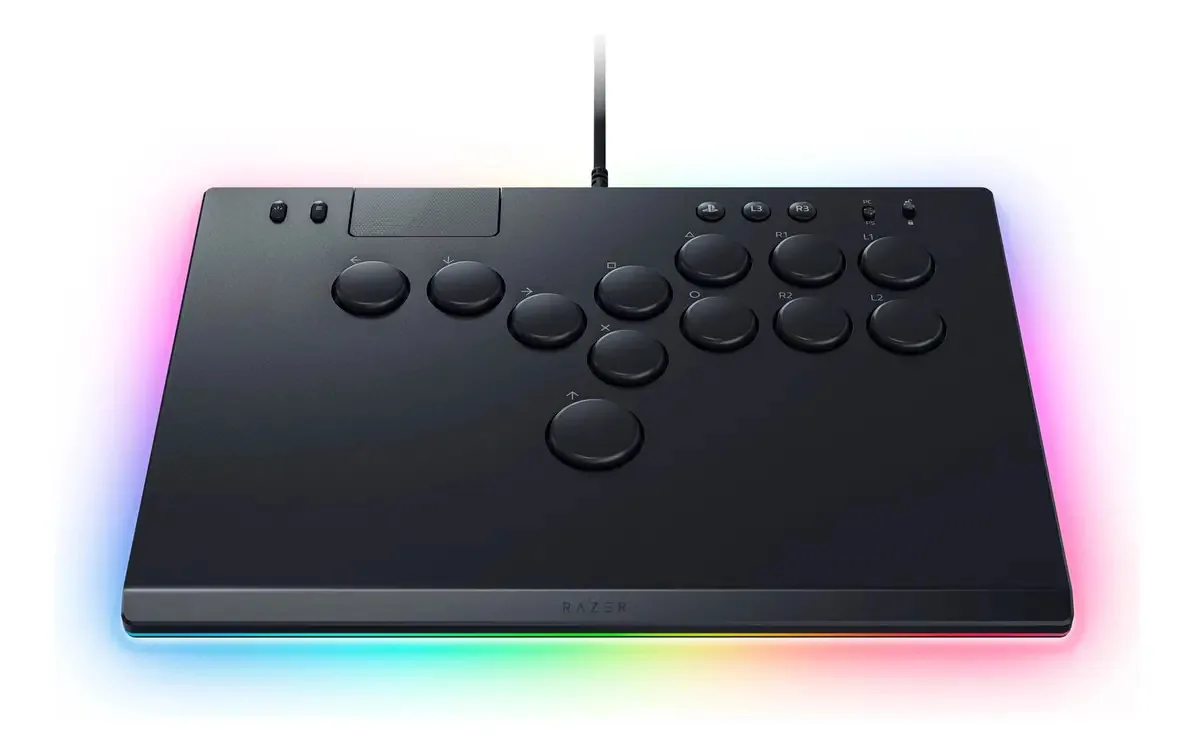 Controlador óptico de arcade multibotão Razer Kitsune para PS5 e pc cor preto