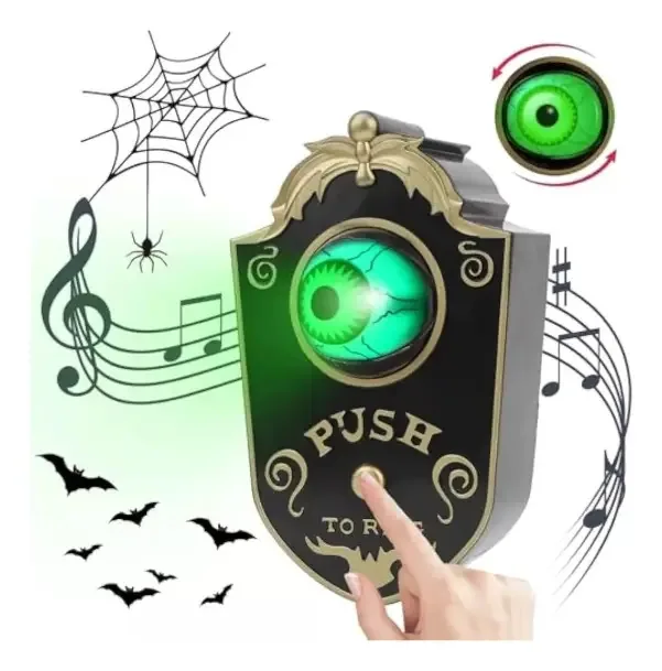 Decoração de Halloween, decoração de campainha de Halloween de um olho, acessórios de decoração de campainha monocular de Halloween, decorações de festa, campainha falante