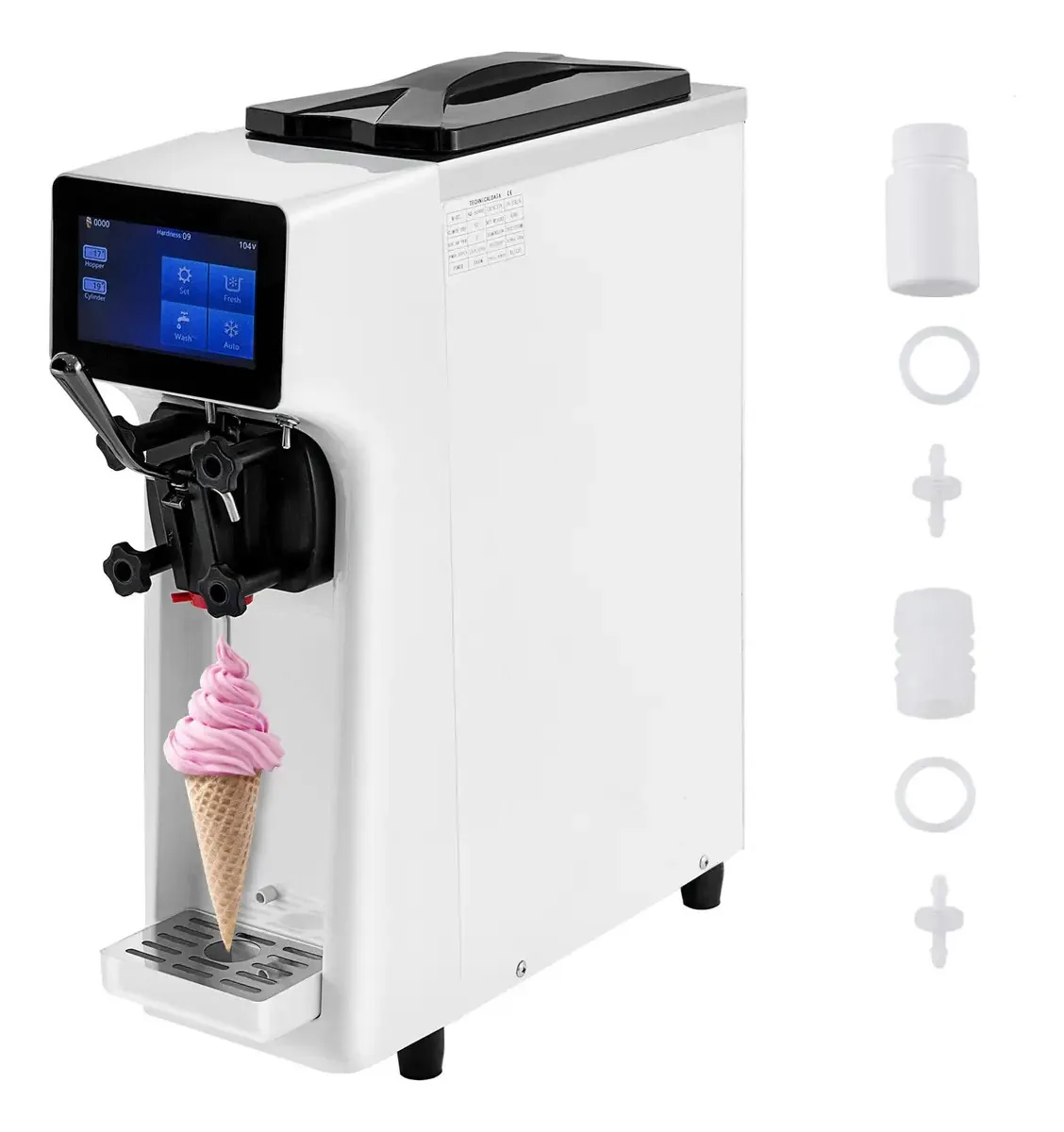 Desempenho da máquina de sorvete comercial Vevor 10-20l/h