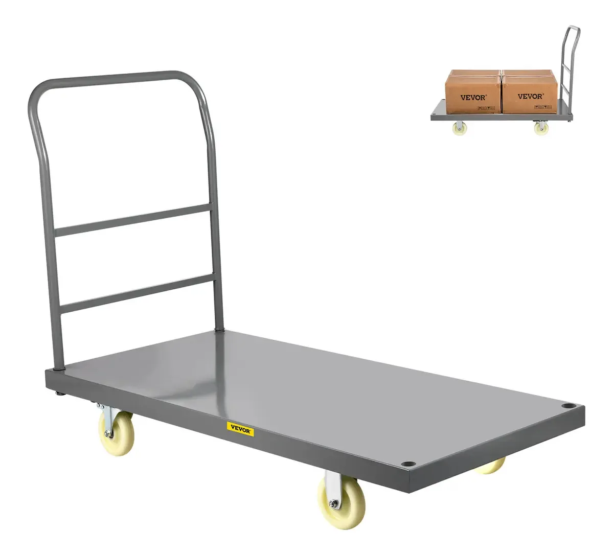 Caminhão de plataforma rolante Vevor com roda 1,2x0,6x0,8m