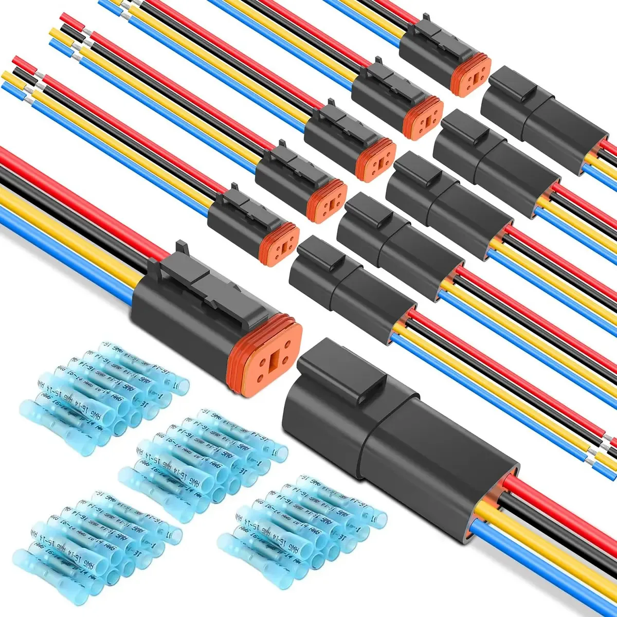 Kit de conectores elétricos de teste de 4 pinos 16awg Dt