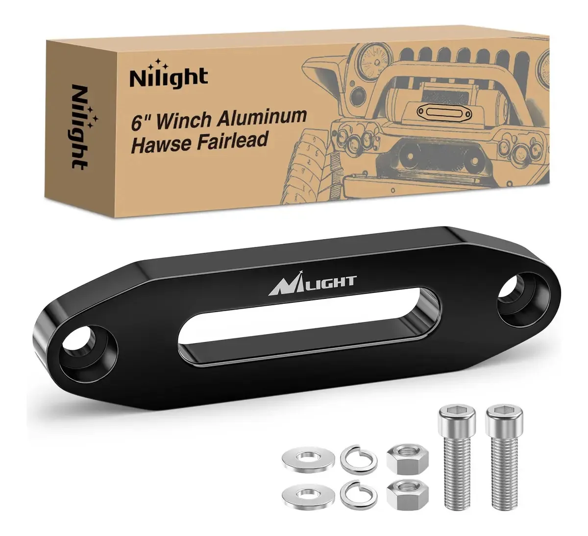 Guincho de alumínio Nilight Hawse Fairlead de 6 polegadas