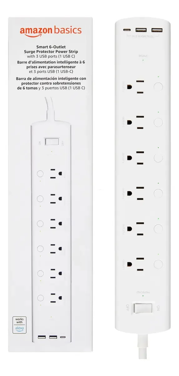 Amazon Basics Smart Plug, 6 soquetes e 3 portas dos EUA