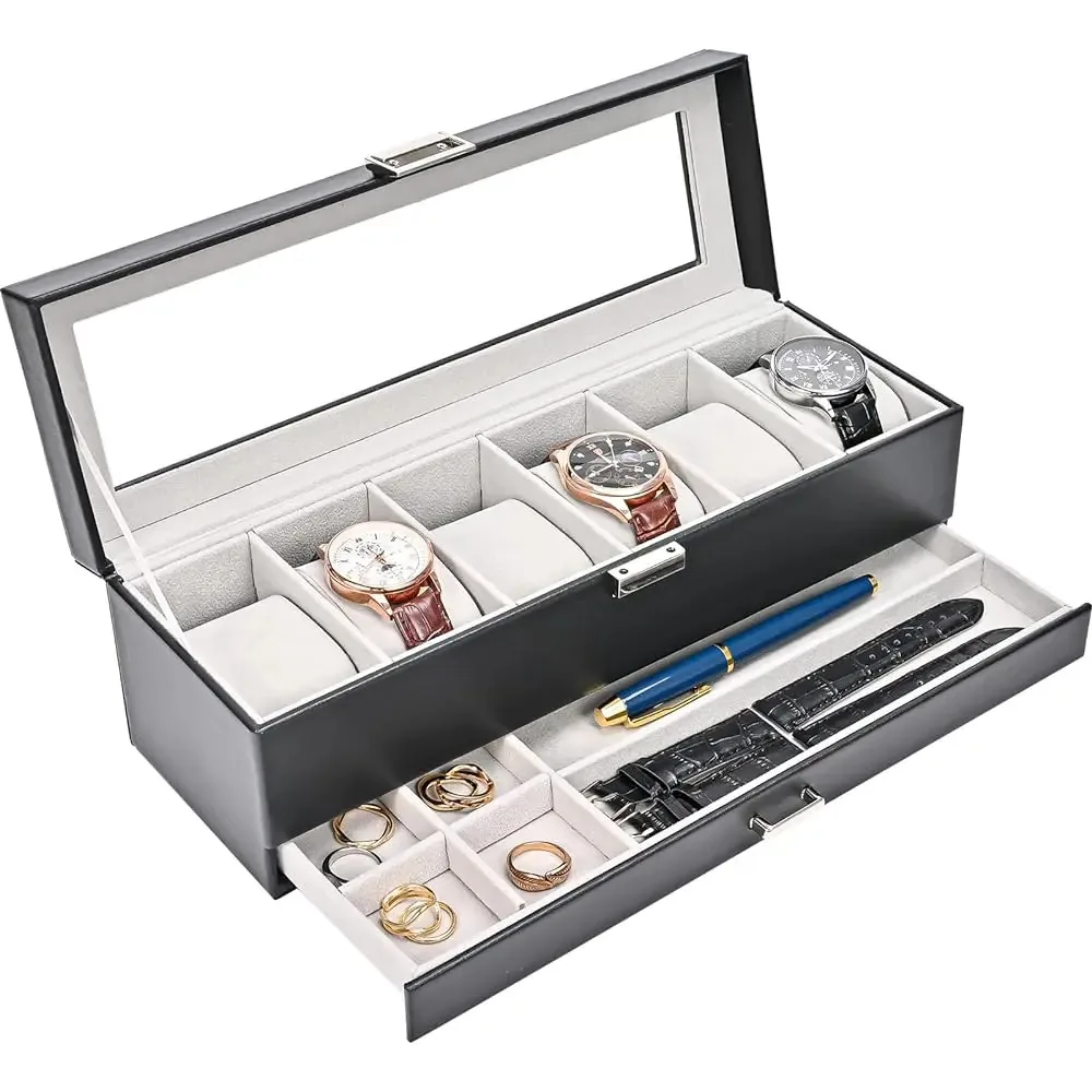 Organizador de caixas de relógio Procase para homens, vitrine D