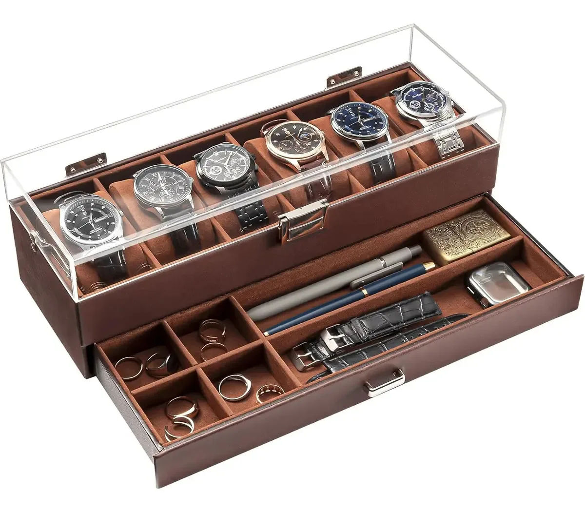 Estojo de relógio Procase para homens, estojo de 6