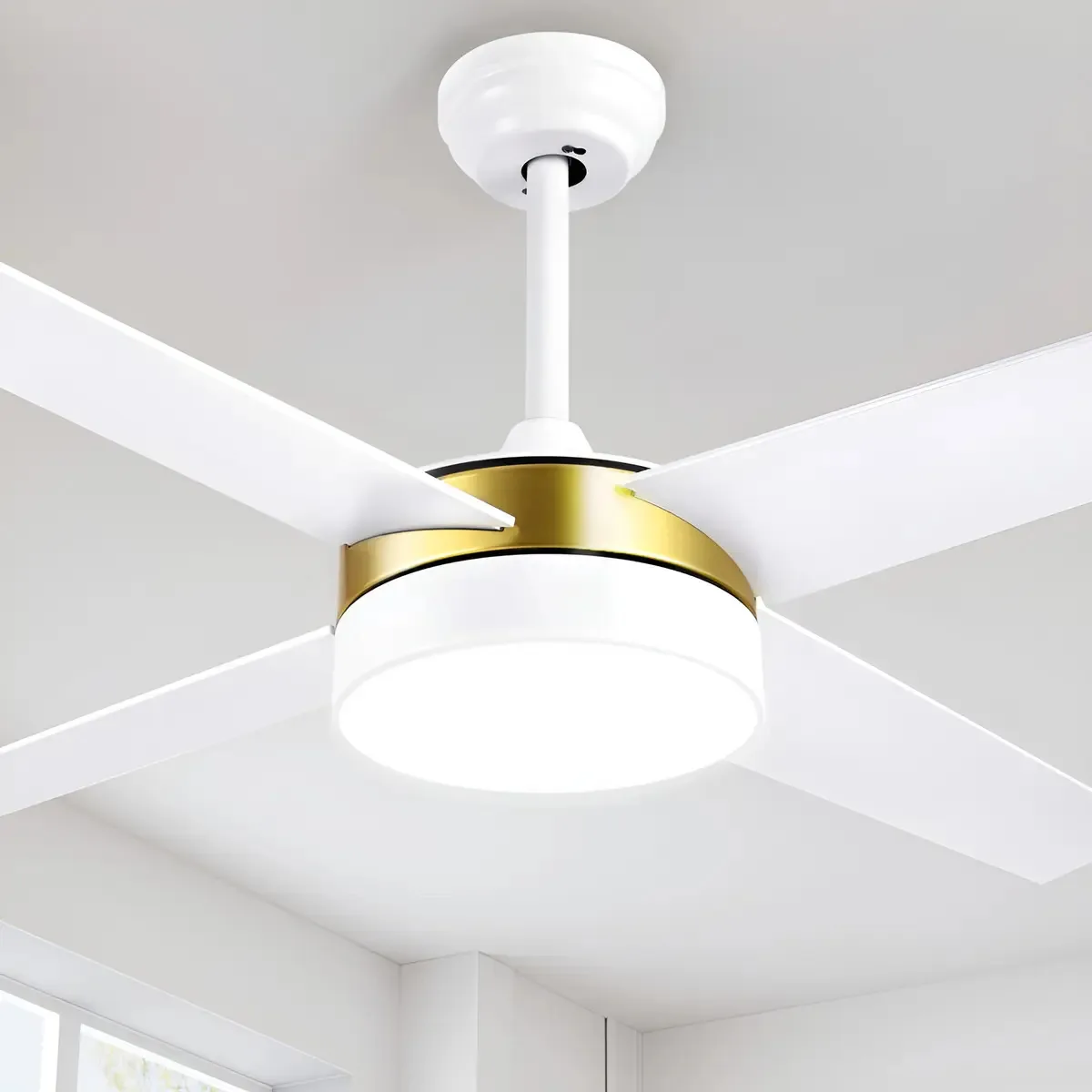 Ventiladores de teto Yitahome de 52 polegadas em ouro branco