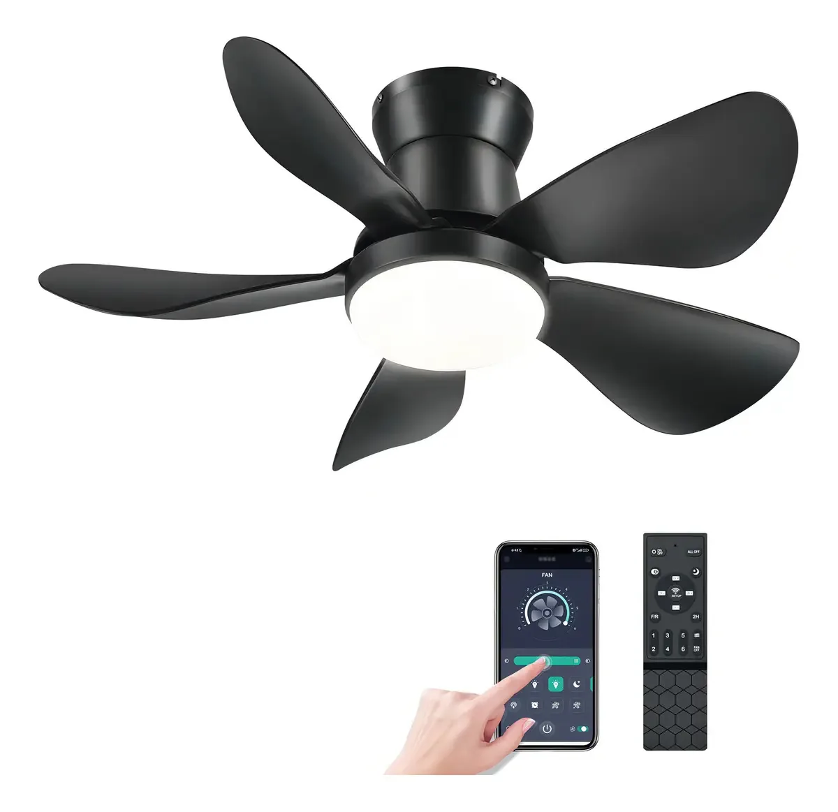 Ventiladores de teto Yitahome com luzes e controle remoto e