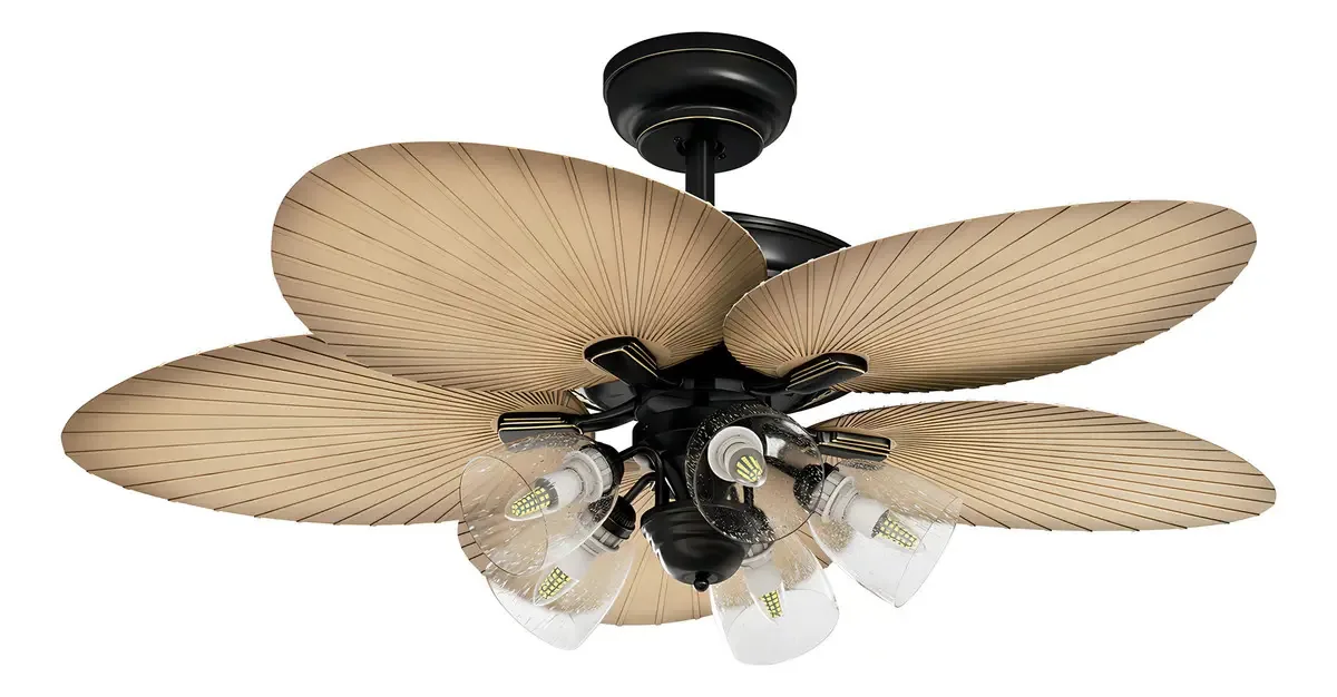 Ventiladores de teto tropicais Yitahome com luz e controle