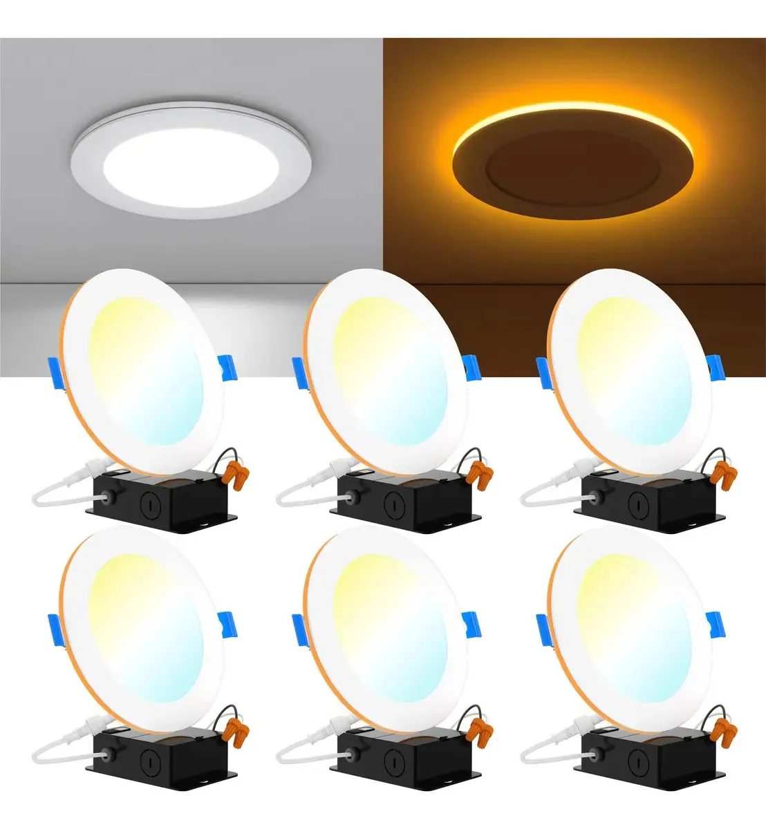 Sunco - Pacote de 6 luzes LED embutidas 6P ultrafinas