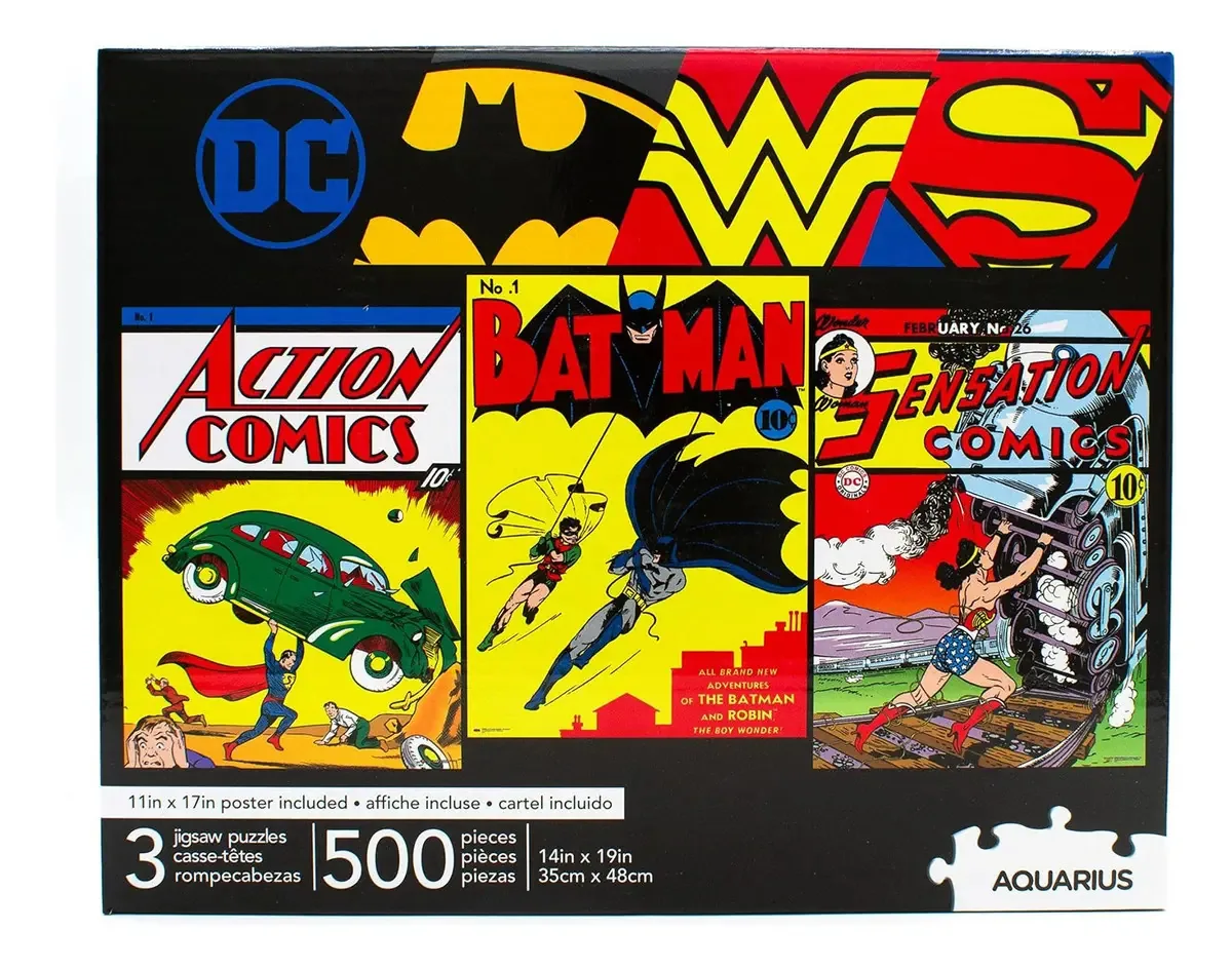 Rompecab, jogo de três quebra-cabeças Aquarius Dc Comics