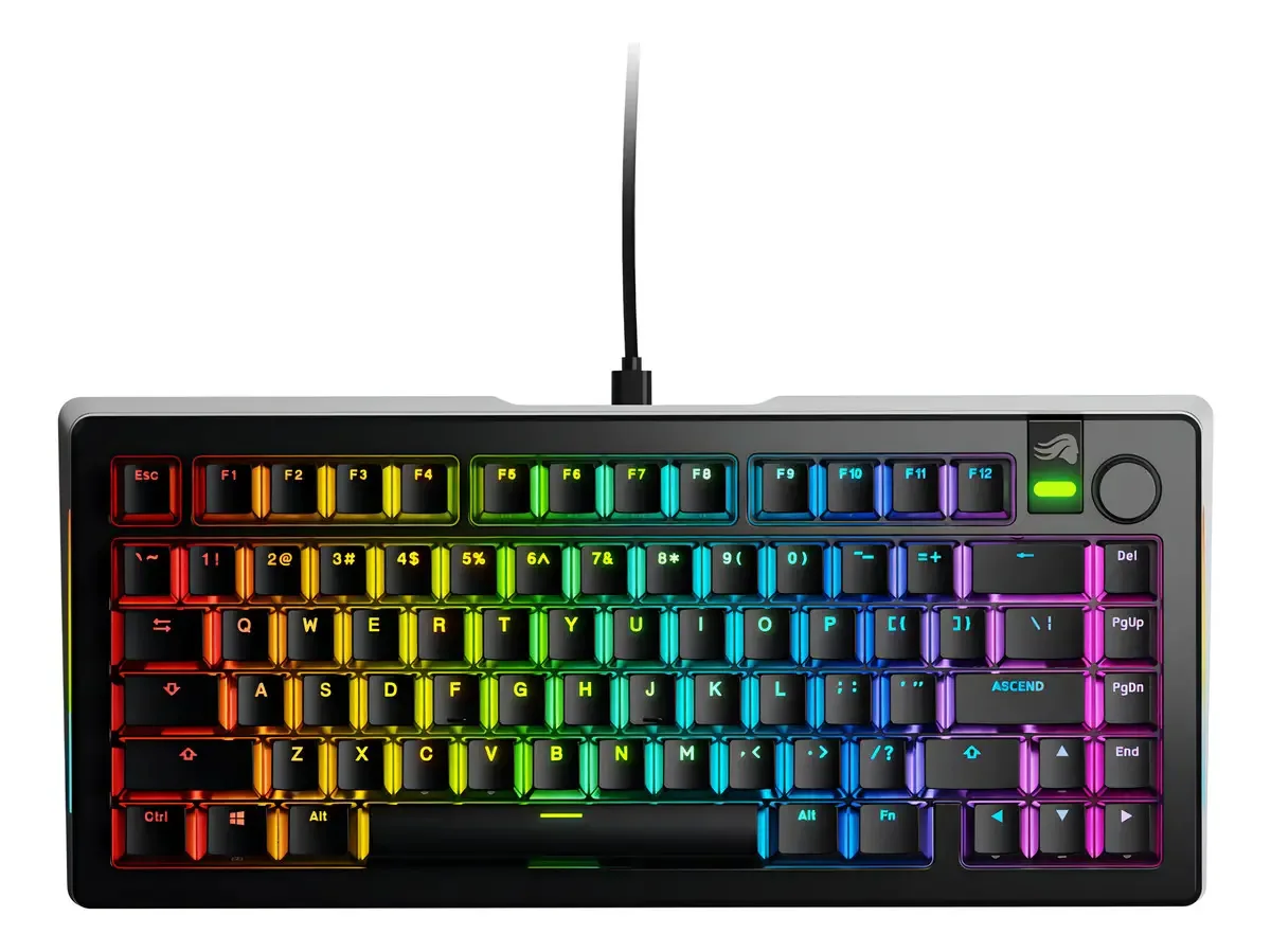 Teclado Mecânico Gamer Glorious Bluetooth RGB Preto Inglês US 75%