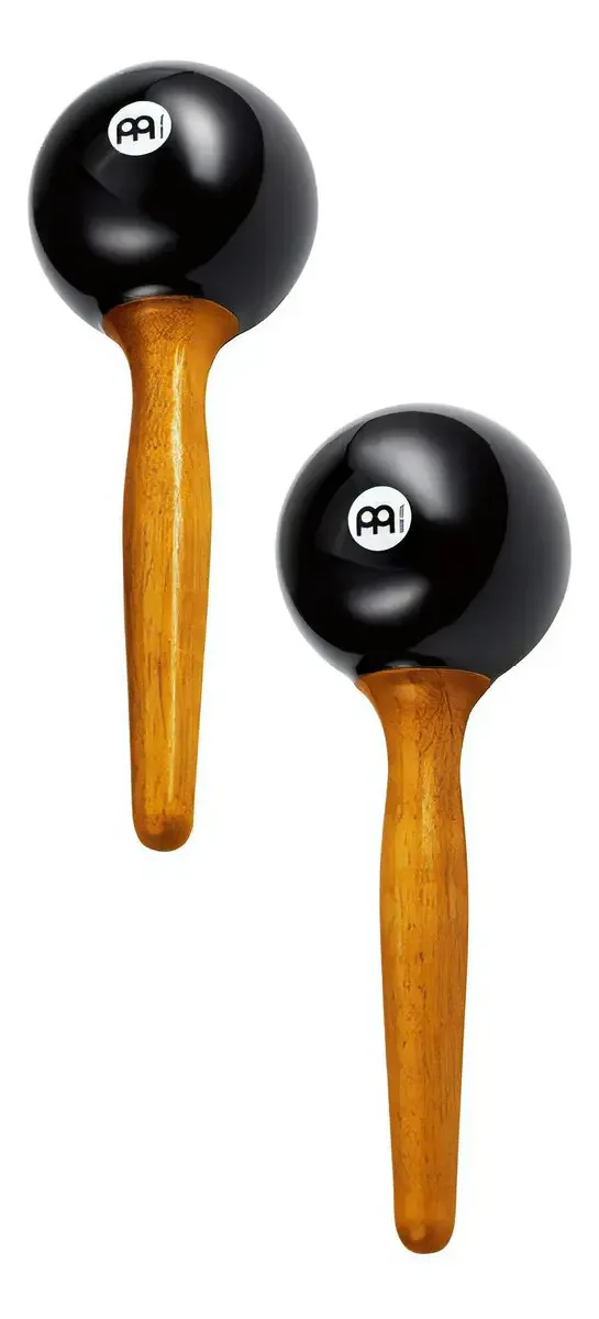 Maracas de plástico Meinl Pm1Bk com alça de madeira