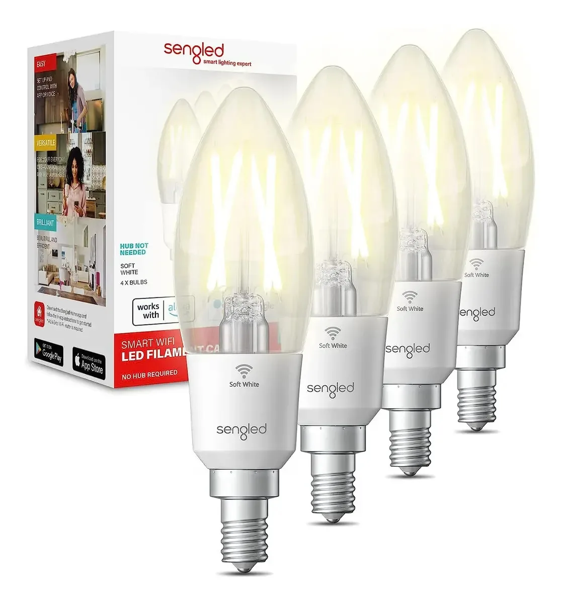 Lâmpadas inteligentes Sengled, lâmpadas LED para candelabro