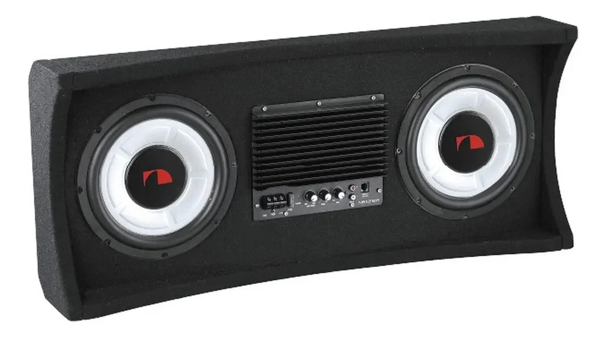 Gaveta com dois baixos e amplificador Nakamichi Nbx210