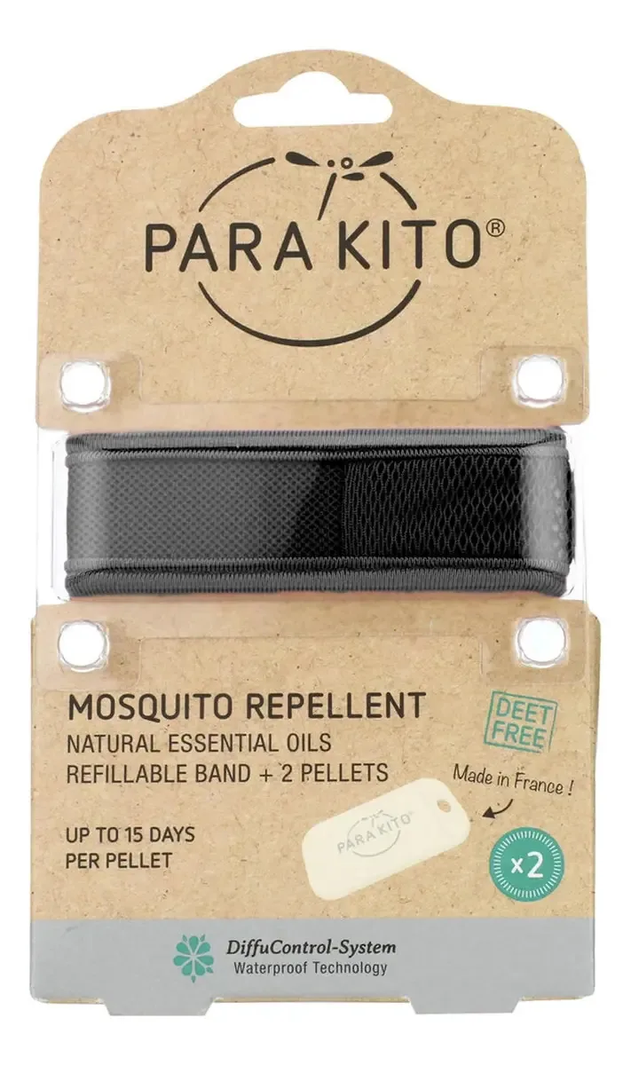 Pulseiras Repelentes De Mosquitos Para'kito Natural Oil Blac