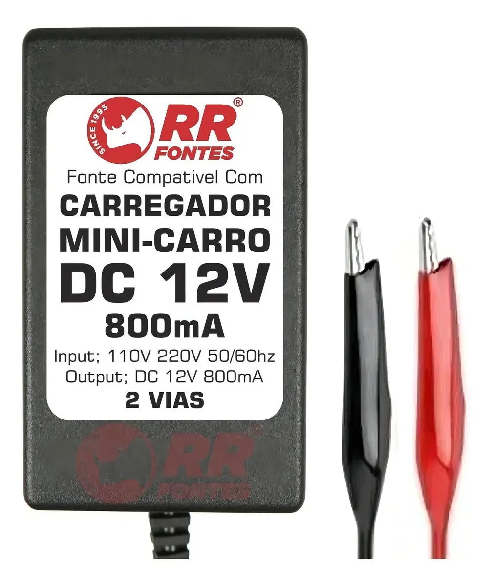 Carregador 12V RRfontes para Mini-Carro e Mini-Moto Infantil