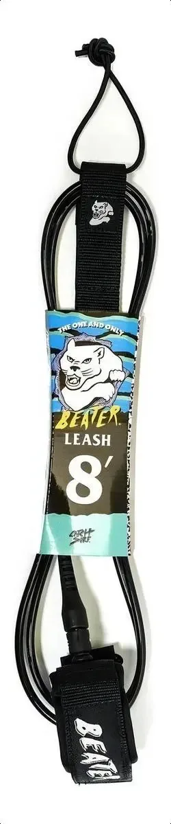 Leash Catch Surf Beater Pro / 8 X 6mm / 8ft Com Duplo Swivel Cor Preto