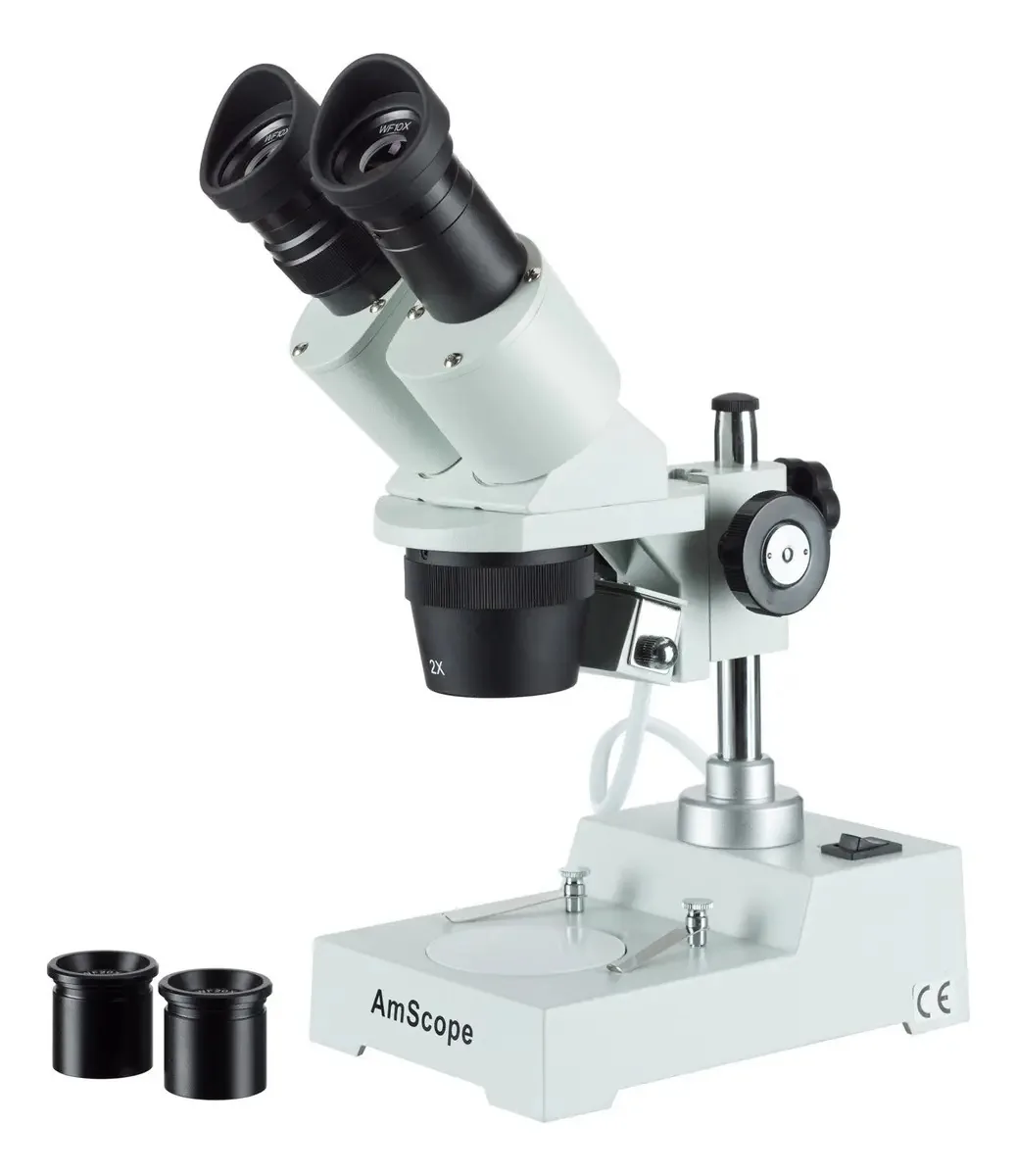 Amscope - Microscópio Estéreo Orientado Frontal Af. Cor: branco
