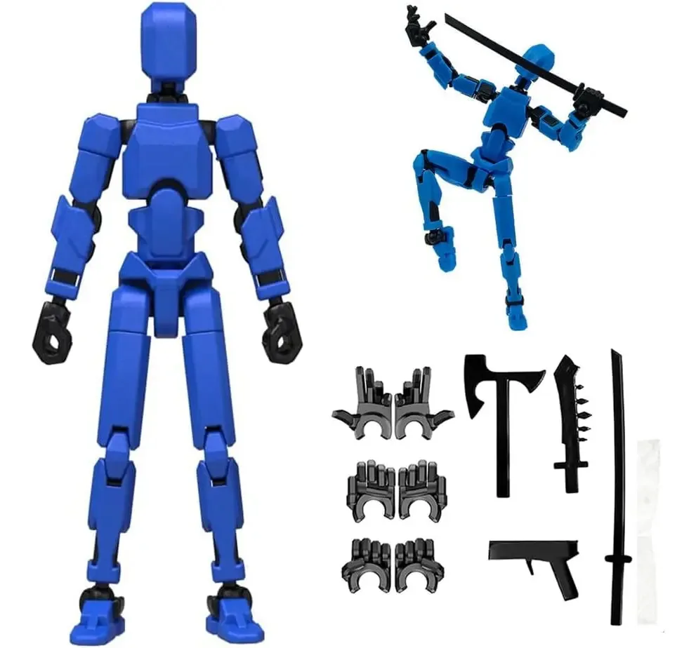 Conjunto de figuras de ação T13, robô impresso em 3D, multijunta