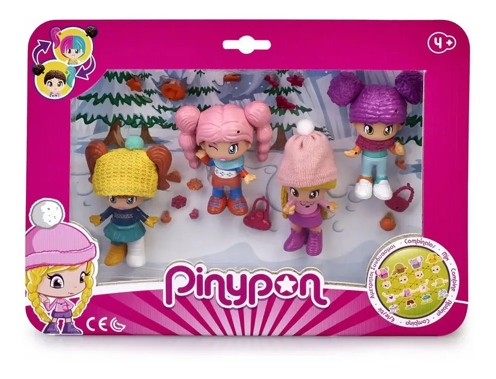 Boneca Pinypon Snow, pacote com 4 bonecos