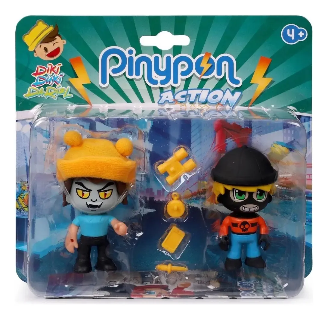 Pacote de 2 figuras Pinypon Action Diki Duki