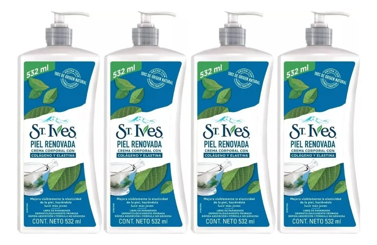 4 Hidratantes Corporais Colágeno E Elastina 532ml - St. Ives