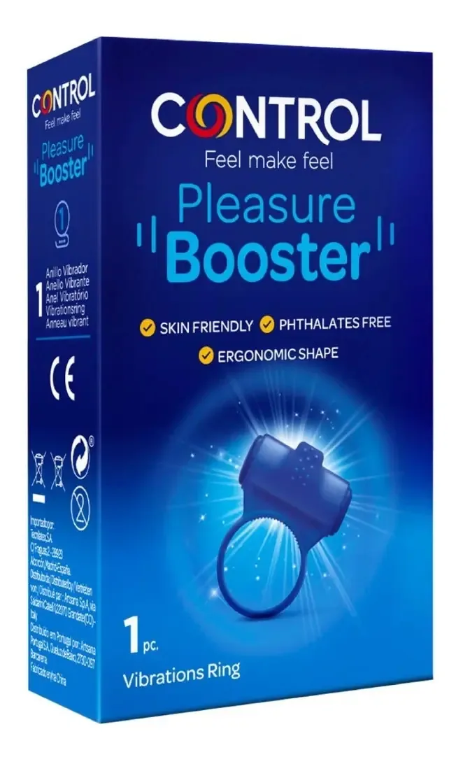 Anel vibratório azul Control Pleasure Booster