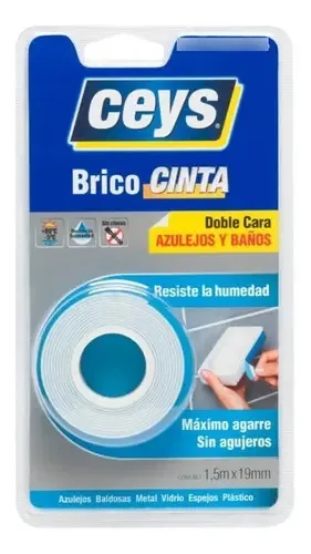 Fita dupla face para azulejos e banheiros Ceys Brico 1,5 m x 19 mm