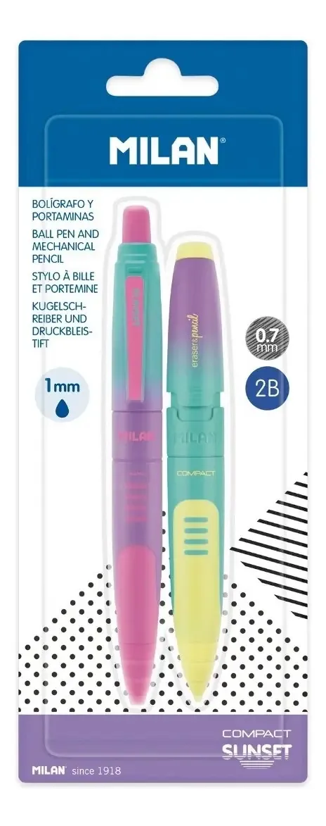 Conjunto de canetas e canetas Milan Compact Sunset Blue Ink