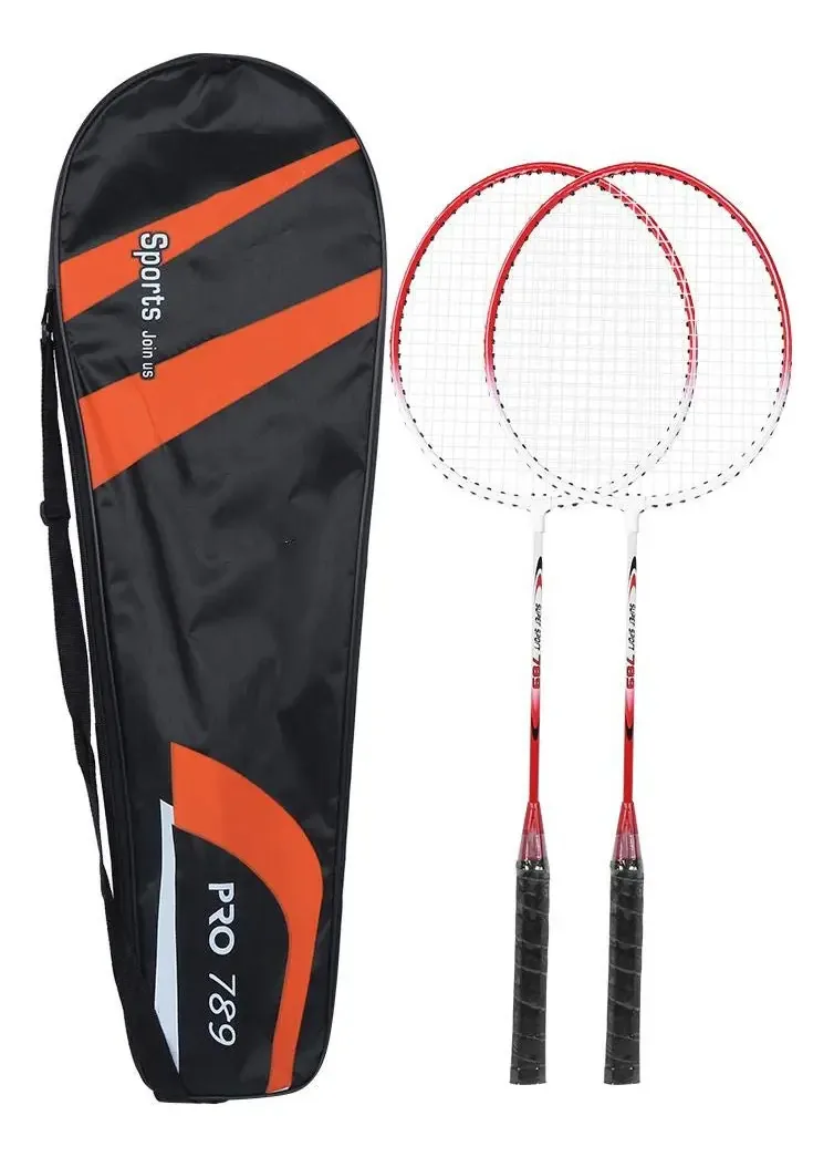 1 Par de Raquetes de Badminton Conjunto de Raquetes de Badminton com Bolsa de Transporte para Crianças e Adultos (Vermelho) Suprimentos de Badminton e Tênis