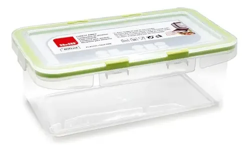 Recipiente/recipiente hermético verde 800ml Ibili Transparent Color