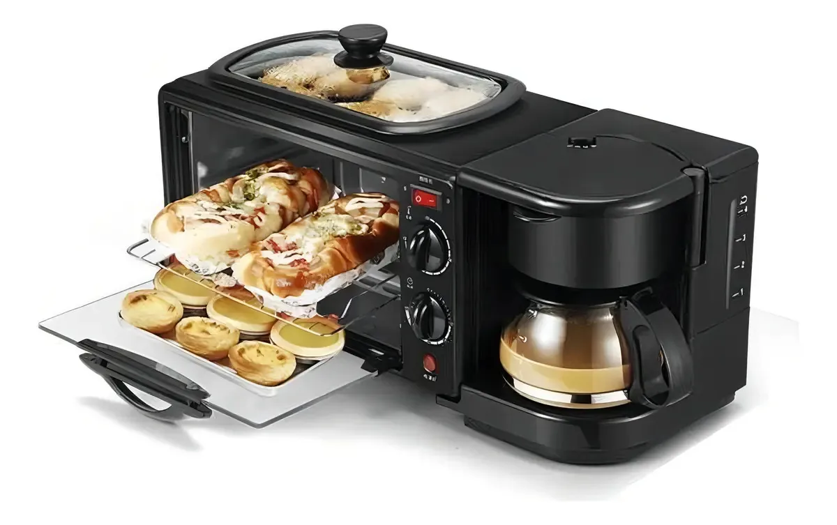 Forno elétrico 3 em 1 cor preto