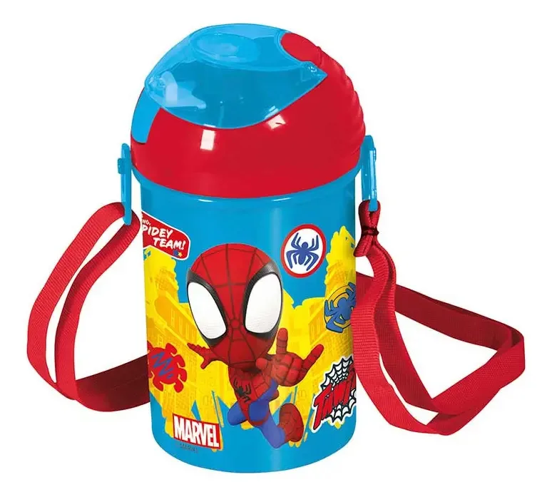 Garrafa de água Spiderman 450ml cor azul