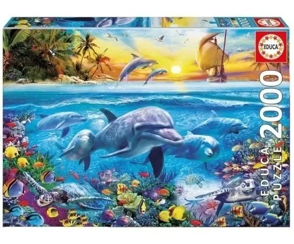 17672 Dolphin Family Puzzle 2000 peças Educa