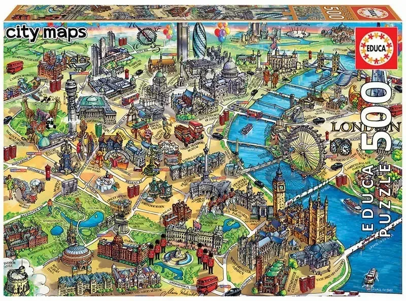 Quebra-cabeça de mapas de Londres de 500 peças Educa 18451