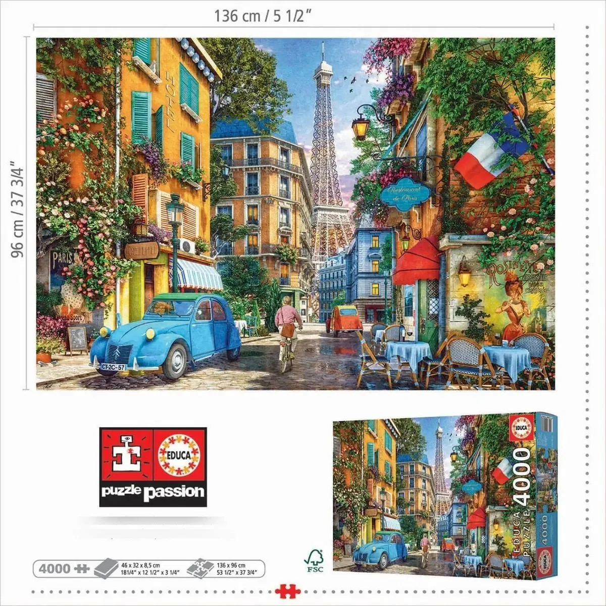 Puzzle Puzzle X 4000 As ruas antigas de Paris Educa