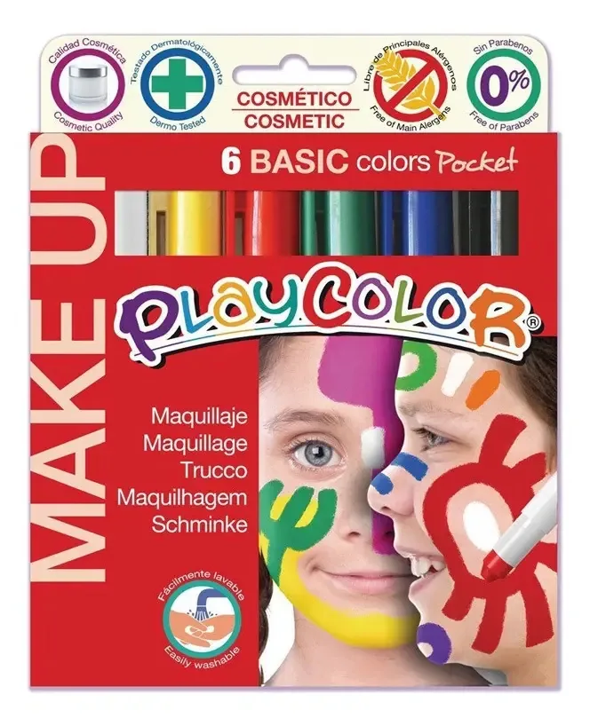 Maquiagem Playcolor com 6 cores básicas