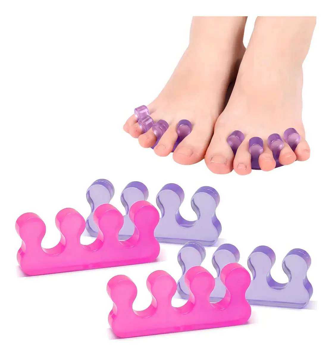 Separador de dedos em gel, espaçador de dedos para pedicure